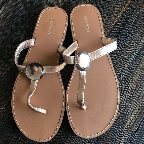 rose gold flip flops old navy
